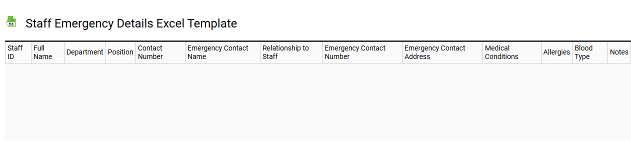 Staff emergency details Excel template