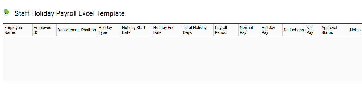 Staff holiday payroll Excel template