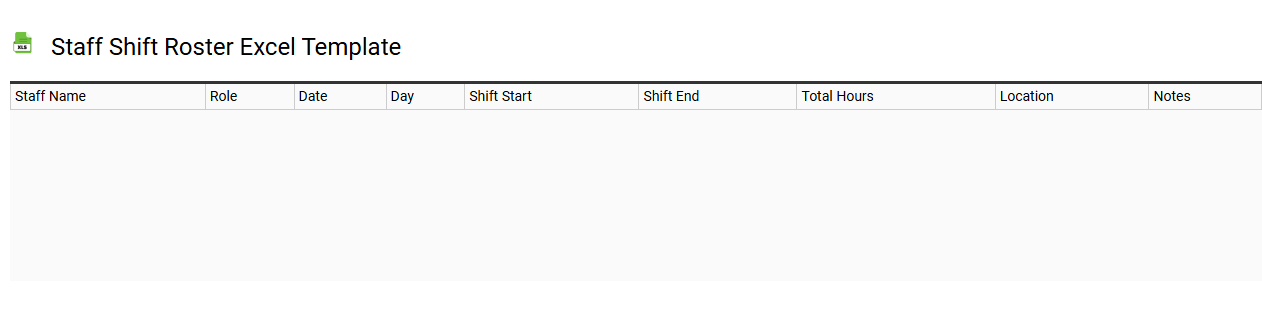 Staff shift roster Excel template