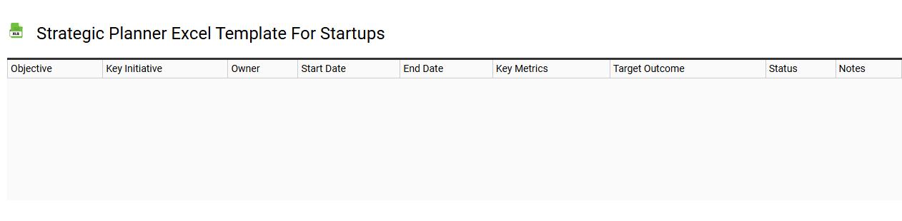 Strategic planner Excel template for startups