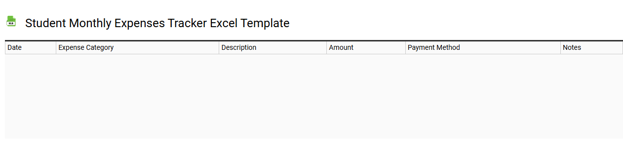 Student monthly expenses tracker Excel template