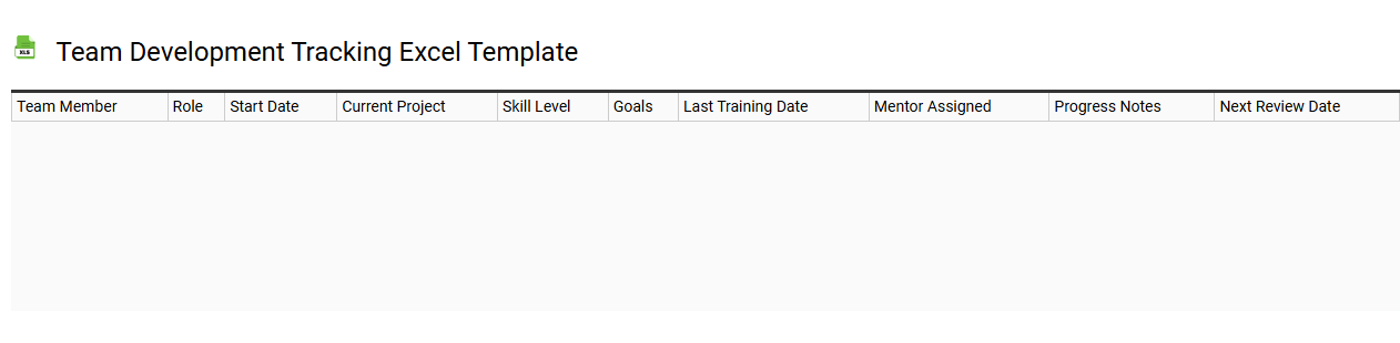 Team development tracking Excel template