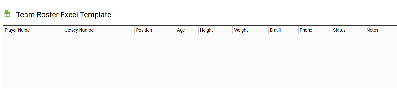 Team roster Excel template