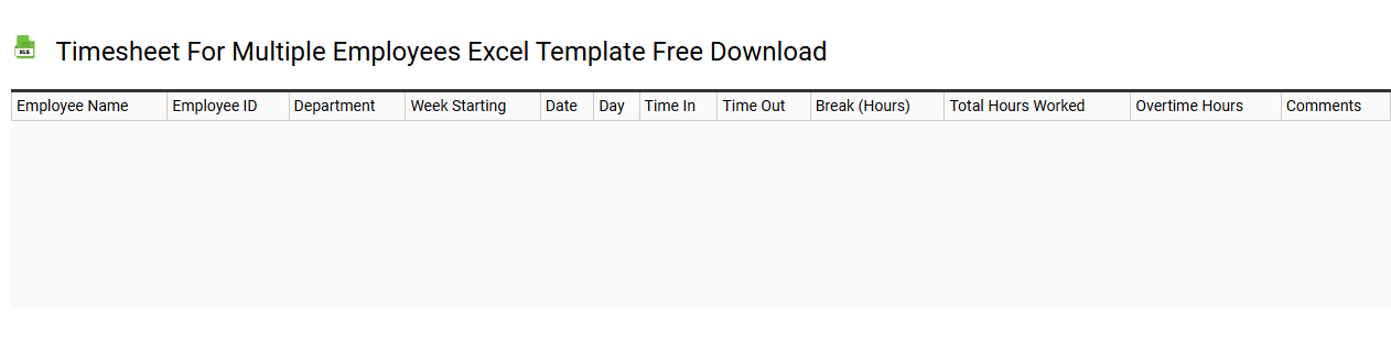 Timesheet for multiple employees Excel template free download
