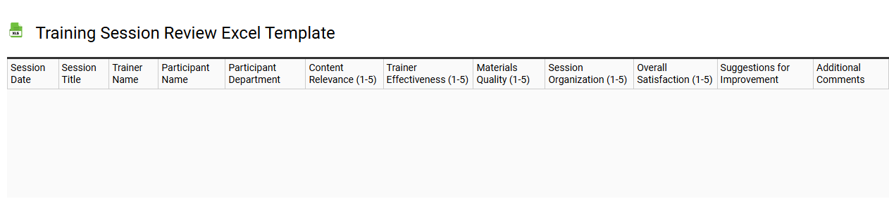 Training session review Excel template