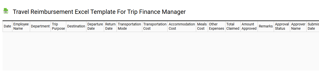 Travel reimbursement Excel template for trip finance manager