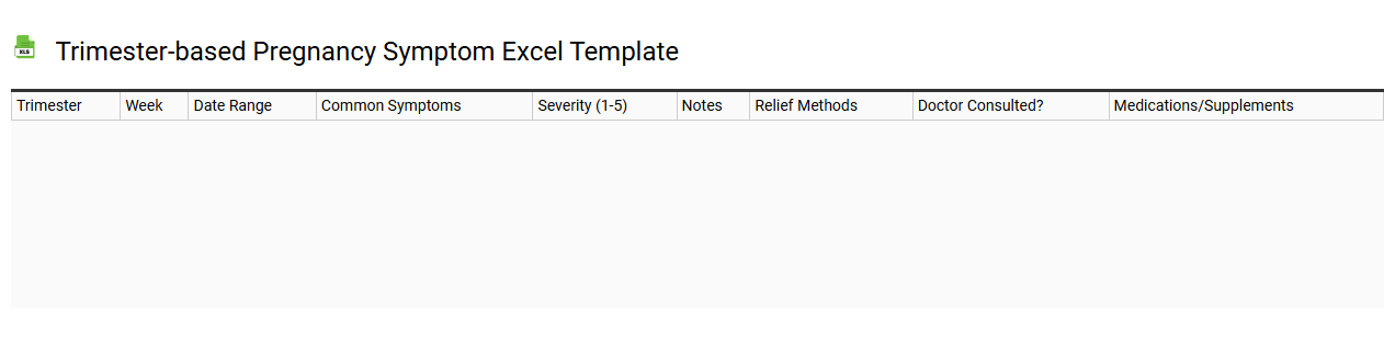 Trimester-based pregnancy symptom Excel template