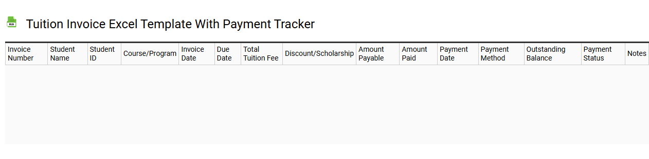 Tuition invoice Excel template with payment tracker