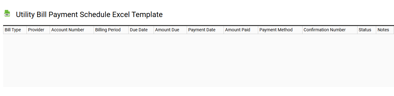 Utility bill payment schedule Excel template