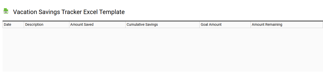Vacation savings tracker Excel template