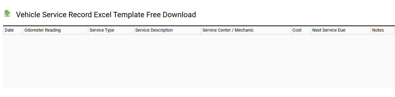 Vehicle service record Excel template free download