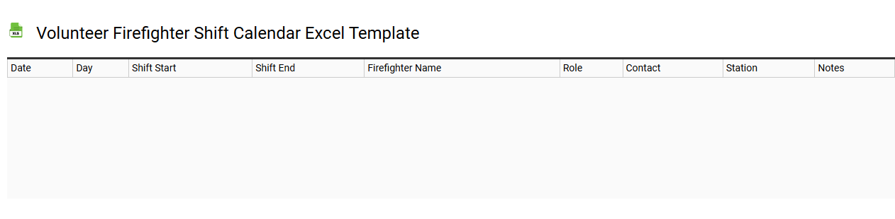 Volunteer firefighter shift calendar Excel template