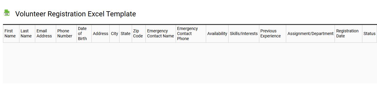 Volunteer registration Excel template