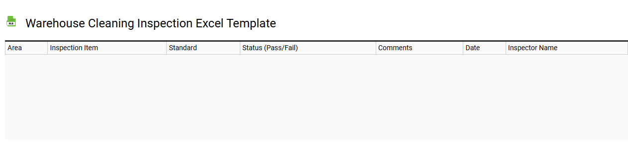 Warehouse cleaning inspection Excel template