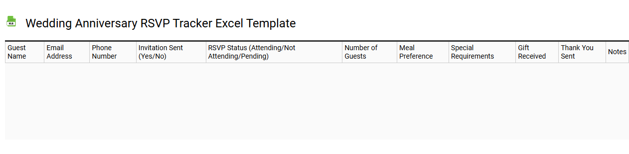 Wedding anniversary RSVP tracker Excel template