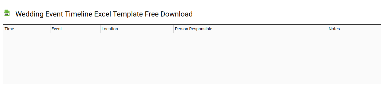 Wedding event timeline Excel template free download