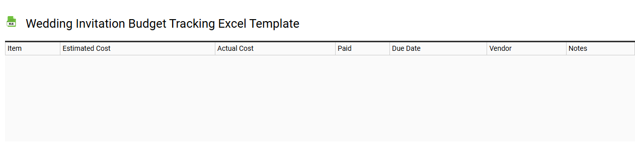 Wedding invitation budget tracking Excel template