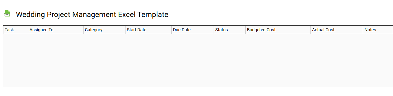 Wedding project management Excel template
