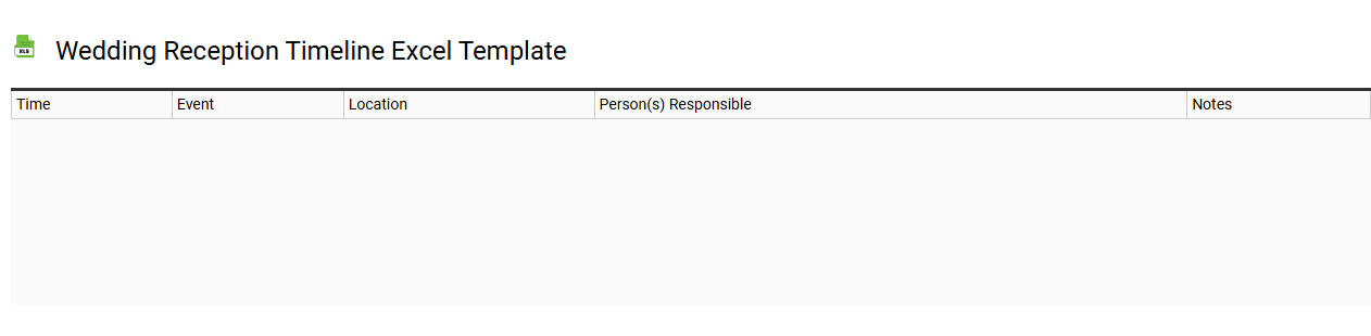 Wedding reception timeline Excel template