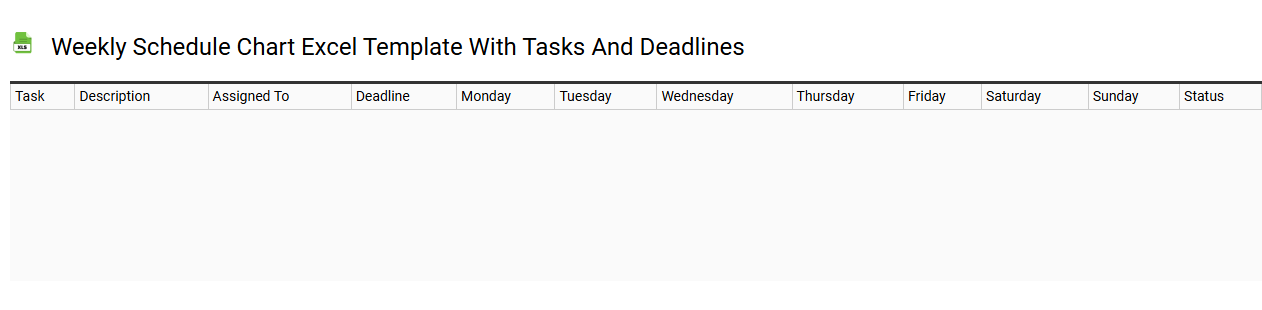 Weekly schedule chart Excel template with tasks and deadlines