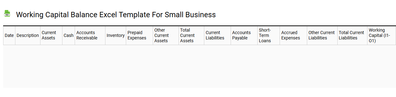 Working capital balance Excel template for small business