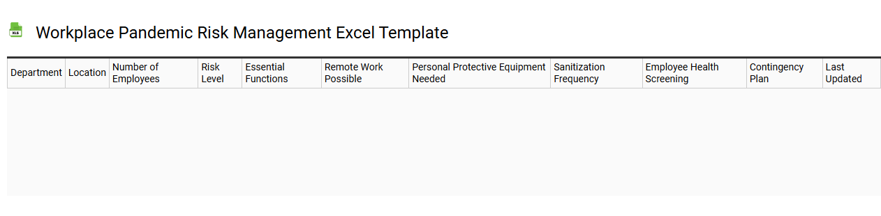 Workplace pandemic risk management Excel template