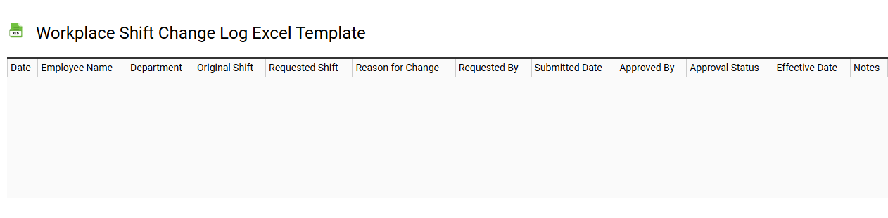 workplace shift change log Excel template
