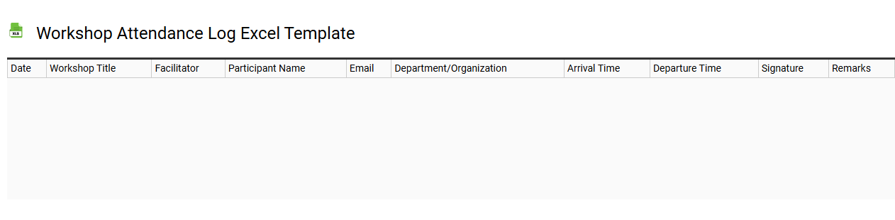 Workshop attendance log Excel template