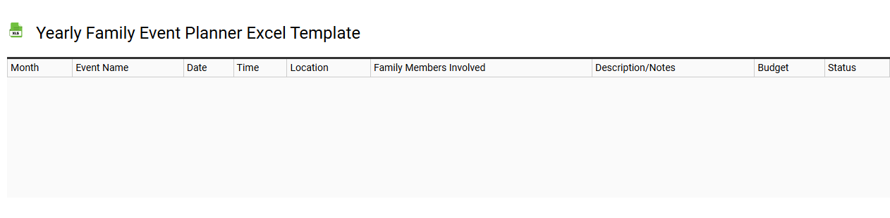 Yearly family event planner Excel template