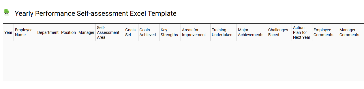 Yearly performance self-assessment Excel template
