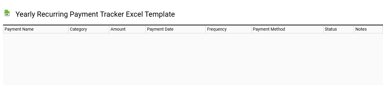 Yearly recurring payment tracker Excel template