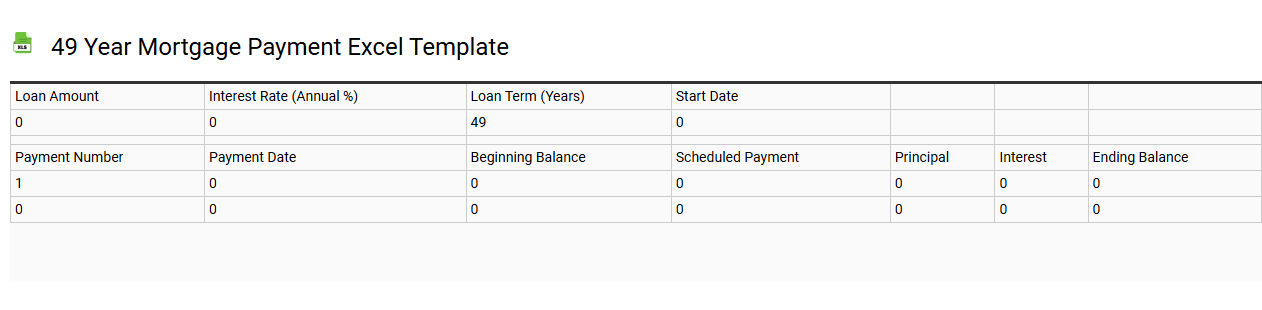 49 year mortgage payment Excel template