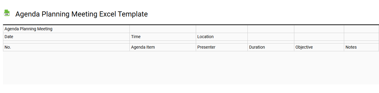 Agenda Planning Meeting Excel template