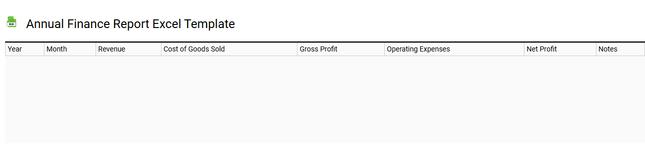 Annual finance report Excel template