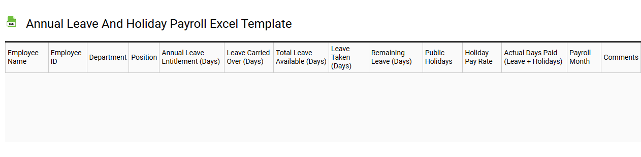 Annual leave and holiday payroll Excel template