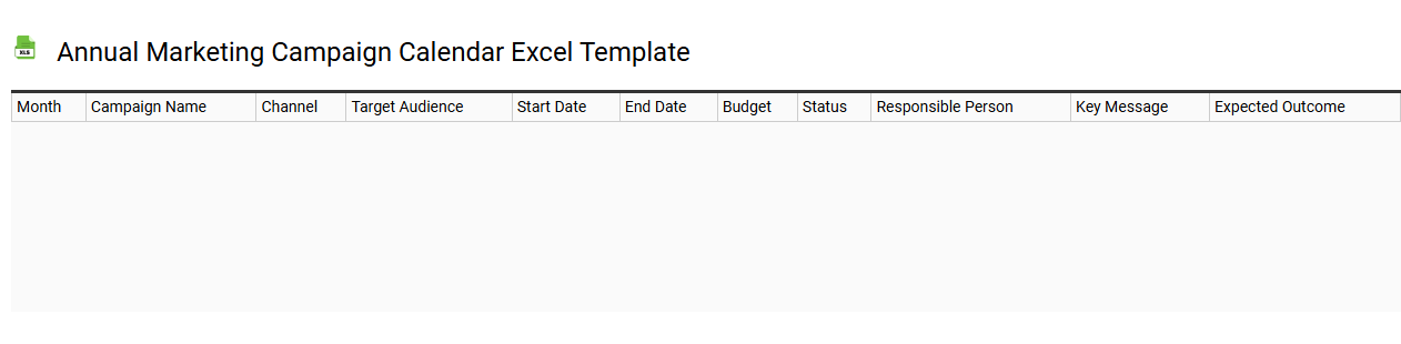 Annual marketing campaign calendar Excel template