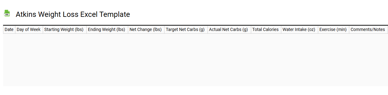 Atkins weight loss Excel template
