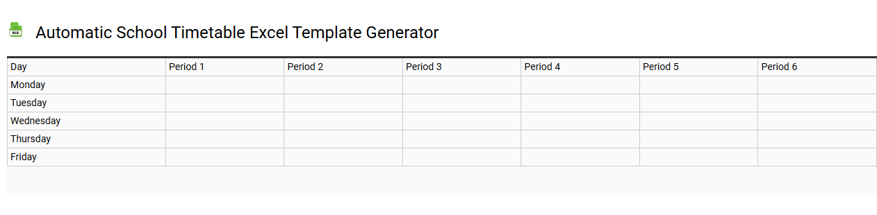 Automatic school timetable Excel template generator