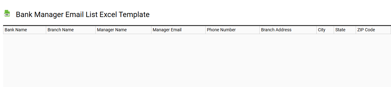Bank manager email list Excel template