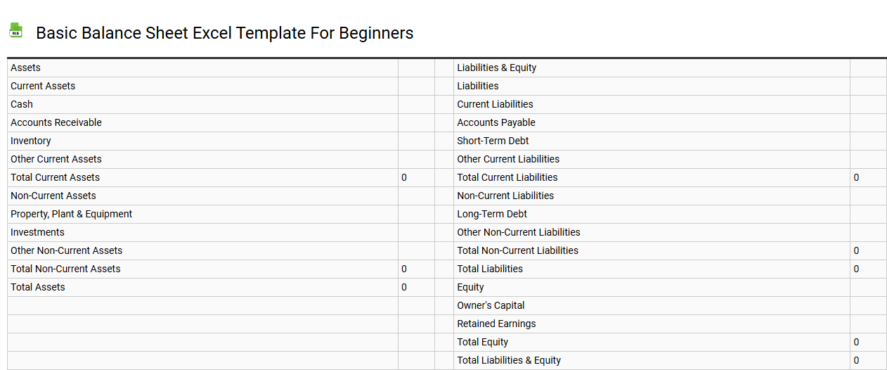 Basic balance sheet Excel template for beginners