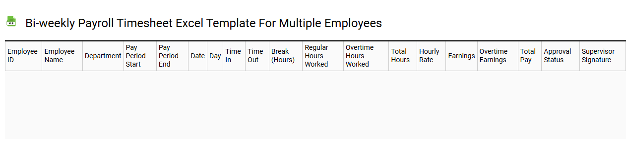 Bi-weekly payroll timesheet Excel template for multiple employees