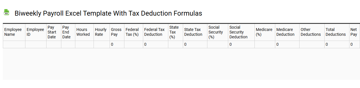 Biweekly payroll Excel template with tax deduction formulas