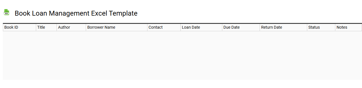 Book loan management Excel template
