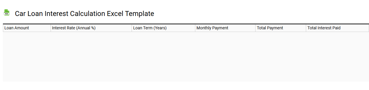 Car loan interest calculation Excel template