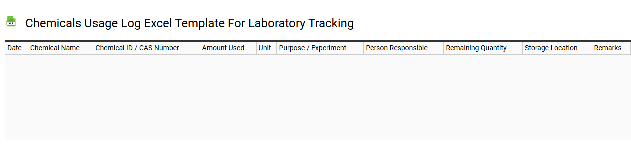 Chemicals usage log Excel template for laboratory tracking