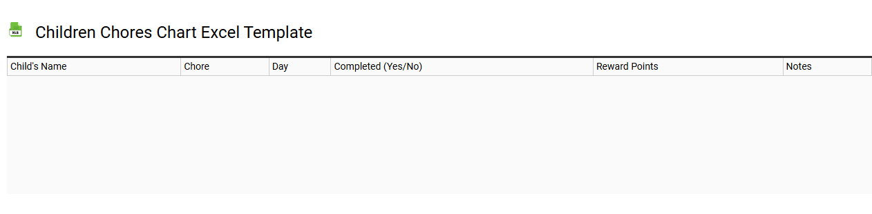Children chores chart Excel template