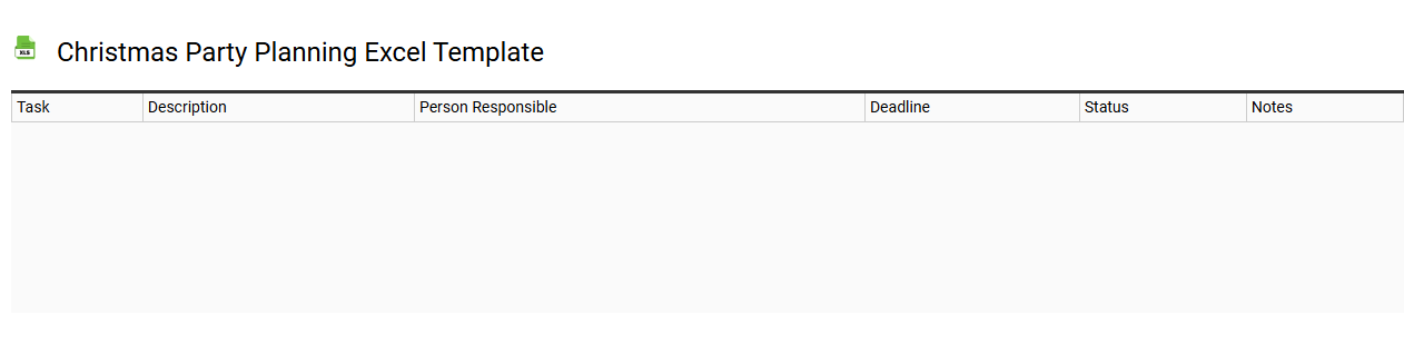 Christmas party planning Excel template