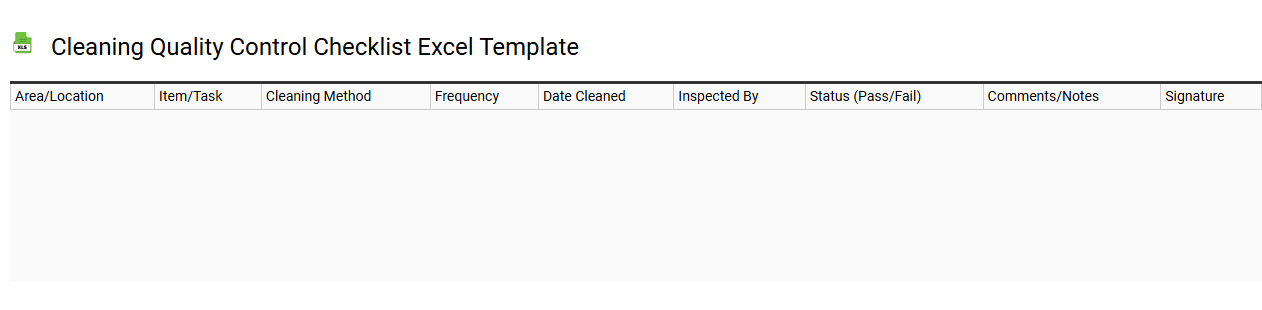 Cleaning quality control checklist Excel template