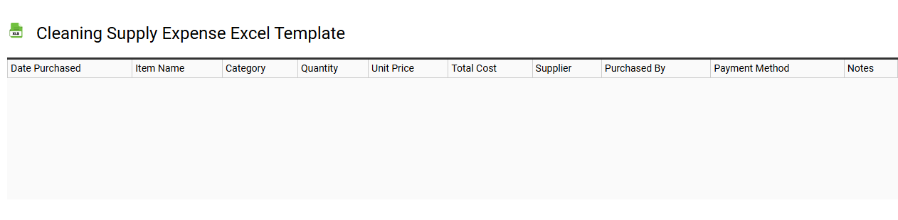 Cleaning supply expense Excel template