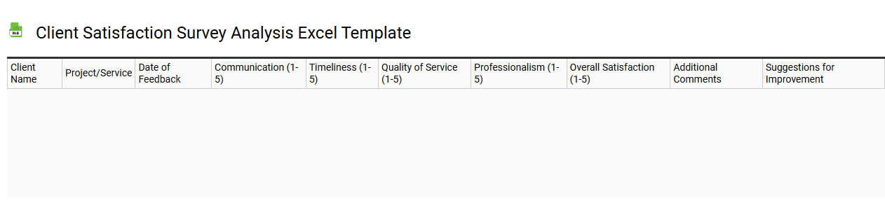 Client satisfaction survey analysis Excel template